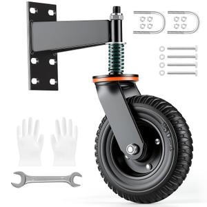 Homwin Heavy Duty Gate Wheel, 6 Inch Fence Gate Wheels for Wooden Gate and Metal Tube Gate Spring Loaded 500 LBS Capacity Gate Caster Wheel Black