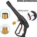 High Pressure Washer Spray Gun kit with Jet Wand and 5 Spray Nozzle Tips, Compatible with for Karcher, Ryobi, Powerstroke Pressure Washer- 2000 PSI MAX