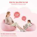 3 ft Bean Bag Chair Cover (No Filler) 35"43" Large Stuffed Animal Storage Bean Bag Washable Big Beanbag Chair Cover Premium Corduroy Stuffable Bean Bag Cover for Adults,Kids,Pink 300L