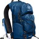 Water Buffalo Hydration Backpack - Sherpa 22L Hiking Backpack with Water Bladder - Water Backpack for Hiking with Waterproof Zippers, Phone & Pole Holders (Medium, Navy Blue)