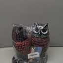 Hedoc 2 Pack Fake Owl Decoys to Scare Birds Away, Rotating Head Bird Deterrents, Nature Enemy Scarecrow Plastic Statues, Pest Repellent for Gardens and Patios (10+11 Inch)