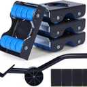 Furniture Sliders, Furniture Movers with Wheels 770LBS- 4 Metal Slider with Anti-Slip Pad4 Brakes Each for Easy Moving, Heavy Duty Appliance Roller Dolly for Couches, Sofas +More