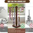 SkillDance Wooden Baseball & Softball Ring and Necklace Holder, Championship Ring Display with Baseball Stand, 3-in-1 Home Plate Baseball Jewelry Organizer, Gift for Baseball Players & Fans