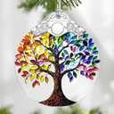 Tree of Life Stained Glass Ornament, Christmas Ornament  Christmas Tree Decor, Holiday Decoration, Stocking Stuffer, Festive Gift Idea, Gifts for Mom, Friend, and Family