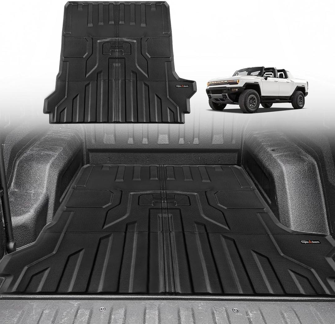 TripleAliners Truck Mat Compatible with 2022-2025 GMC Hummer EV Accessories, Truck Bed Mat Heavy Duty Custom Fit All Weather Protection TPE Pickup Liner