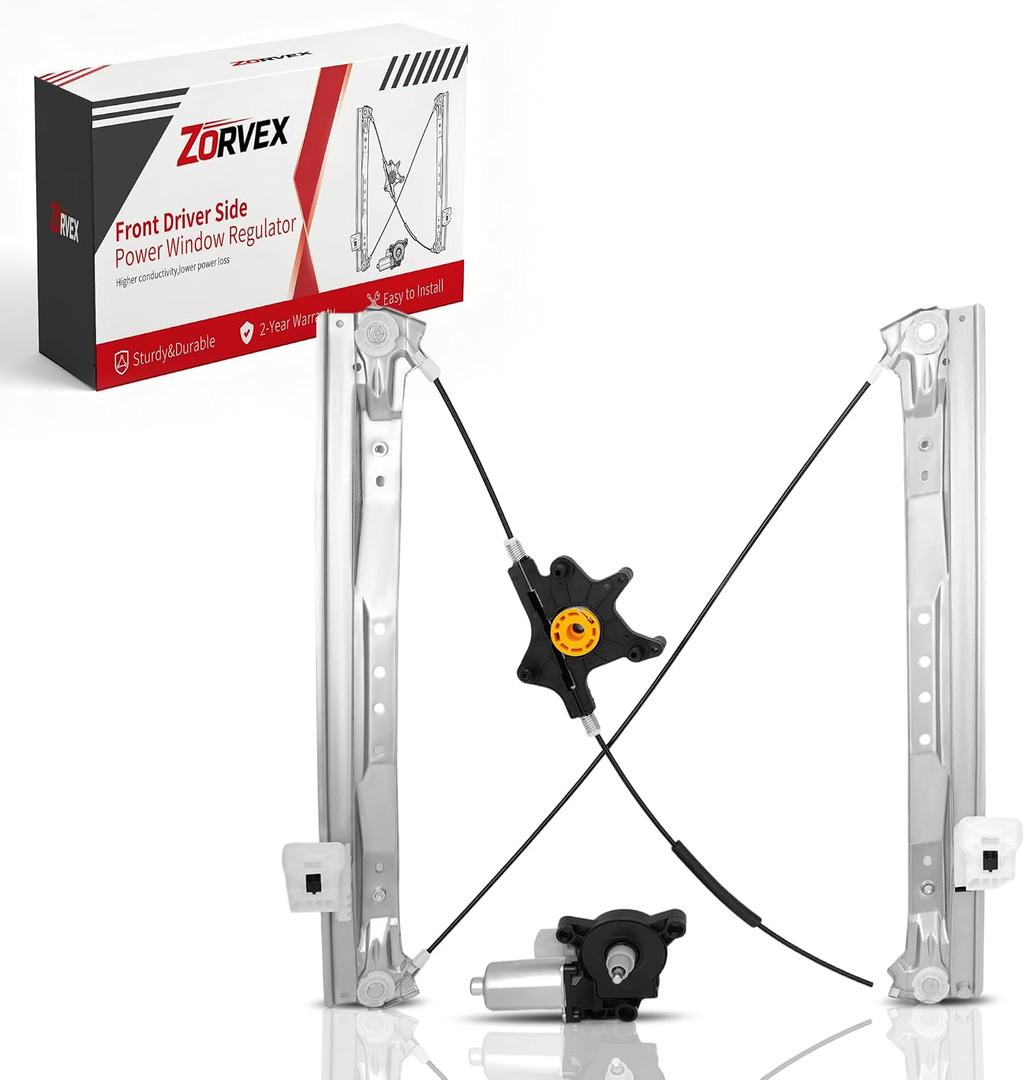 Window Regulator Front Left Driver Side fits for 2008-2020 Chrysler Town Country & Dodge Grand Caravan & Ram C/V,W/Motor(6 Pins) - Replaces 748-508