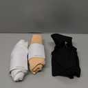 Women's Zip Front Sports Bra Wireless Post-Surgery Bra Active Yoga Sports Bras (Medium, Black-flesh-white)