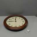 Kesin Wall Clock Wood 14 Inch Silent Wall Clocks Large Decorative Battery Operated Non-Ticking Analog Retro Clock for Living Room, Kitchen, Bedroom (Brown)