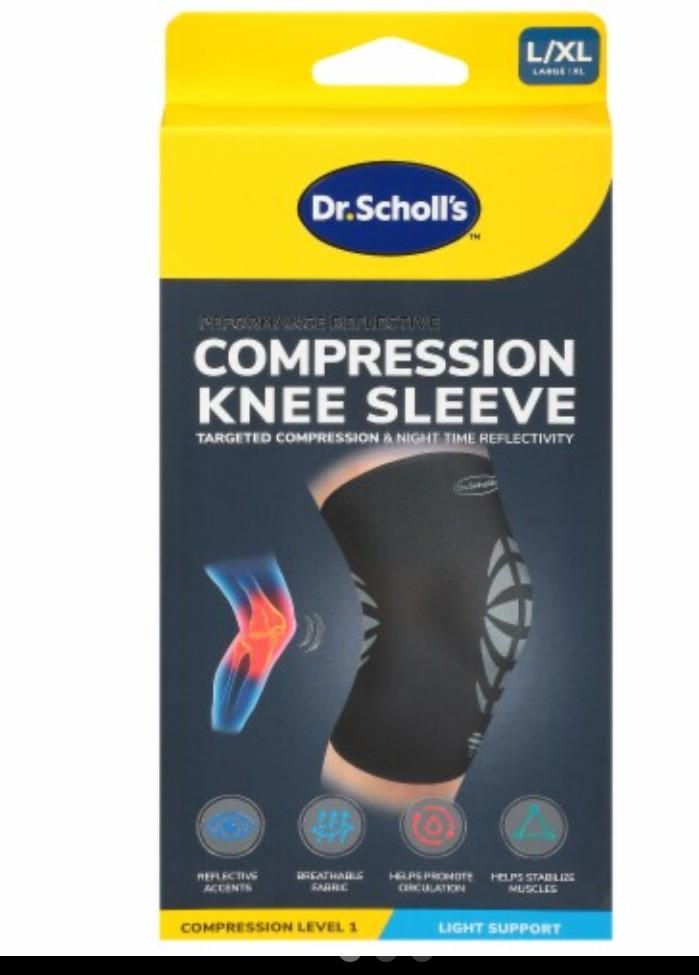 COPPER INFUSED KNEE COMPRESSION SLEEVE WITH REFLECTIVE ACCENTS FOR ADDED VISIBILITY
