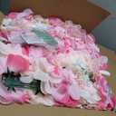 Flower Wall Backdrop 12-Pack 16.5x16.5 Inch Artificial Rose Silk Flowers Panels-Floral Wall Panel Wedding Photo Backdrop, Photography Backdrop, Event Party Decoration-Pink