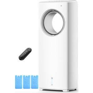 BALKO 32 INCH Evaporative Air Cooler, Windowless Swamp Cooler Portable Air Conditioners w/Sleep/Natural/Normal/Cool Mode, 3 Speeds, Remote & Smart Timer for Auto-Off, Bladeless Air Cooler for Room