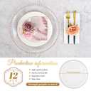 FXKS 24 PCS Clear Round Charger Plates with Beaded Rim, 13 Inch Plastic Acrylic Plate, Plastic Round Beaded Dinner Decorative Service Plates for Wedding Party Event, Home Kitchen Tabletop(Pink)
