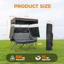 Double Camping Chair with Canopy Heavy Duty 2 Person Folding Loveseat Beach Chair with Shade High Back Oversized Outdoor Camping Couch with Cup Holders & Wine Racks for Lawn, Fishing, Sports, 23 inches x 39 inches x 61 inches