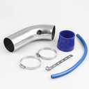 3 Inch Universal Aluminum Cold Air Intake System Filter Car Truck Turbo Piping Silver