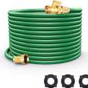 Non-Expanding Garden Hose 100ft, Flexible Weather-resistance Water Hose with 3/4" Solid Leakproof Connector, Knot-free & Anti-cracking & Durable Garden Hoses for Outdoor Watering Cleaning