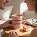 2 x Cute Coffee Mug I Love You 16oz Pink, Valentine's Day Gifts Anniversary Day Gifts- Birthday, Christmas, Wedding, Valentines Gift for Her, Women, Girlfriend, Wife, Fiancee