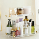 FFK Bathroom Organizer Countertop 2-Tier Storage：Bathroom Counter Organizer Acrylic Standing Holder Cosmetic Storage Perfume Shelf for Bathroom Bedroom Dressing Table1