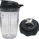 Juicer personal jar 18ozcup with to go lid with Blender Combo Easy Twist Extractor Blade Compatible with NutriBullet Blender Combo/PRO 1000/ Select Blender (3, 1pcs18oz cup+1pcs Llid+1pcs Blade)