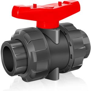 2 Inch UPVC Slip Socket End True Union Ball Valve - Full Port, Heavy Duty Corrosion Resistant, Reversible PTFE Seat with 2 EPDM O-rings for Swimming Pool & Industrial Pipe Connection