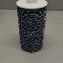 Chinese Blue and White Porcelain Bathroom Set  4-Piece Ceramic Bath Accessory Set with Lotion Dispenser, Toothbrush Holder, Tumbler, and Soap Dish