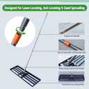 Lawn Leveling Rake 36x10 Inch, 6FT Heavy-Duty Carbon Steel Lawn Leveler – Yard Leveling Rake for Soil, Sand, Grass, Perfect for Lawn Repair, Pit Filling & Garden Maintenance