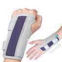 Wrist Brace for Carpal Tunnel Night Support with 2 POM Stays, Wrist Splints Left/Right Hand Stabilizer Adjustable Wrist Support for Tendonitis Arthritis Pain Relief (Lightgrey-Right, L)