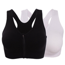 Women's Zipper Front Closure Sports Bra Racerback Yoga Bras L
