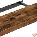 QEEIG Floating Shelf for Wall Bathroom Shelves Bedroom Kitchen Living Room Farmhouse Small Book Shelf 16 inch Set of 1, Brown (015-BN1)