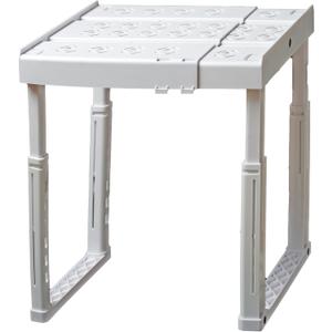 Piffny Locker Organizer Shelf Adjustable Width and Height, Ideal Locker for School, Office, and Gym Lockers (White)