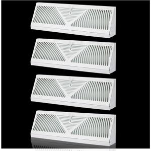 18 inch Baseboard Register Vent,4PK Baseboard Vent Cover 18 Inch Duct Opening White Baseboard Diffusers Heater Vent for Floor Wall with Adjustable Airflow Control-18"Wide x 4.5"Tall x 2.75"Deep