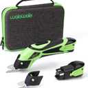 walowalo Electric Fabric Scissors Box Cutter 2 Rechargeable Batteries 2 PCS Blades for Crafts Sewing Cardboard Scrapbooking Leather 4V Li-Ion Power Cordless Shears Cutting Tool (Fast Charge Version)