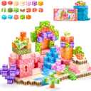 Magnetic Blocks 100PCS Magnetic Building Blocks for Kids, Candy Castle STEM Sensory Toys for Toddler,Christmas Birthday Gifts for Girls 4 5 6 7 8 Years Old