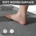 Non Slip Kitchen Mat Washable, Absorbent Kitchen Mats for Floor, Soft Woven Standing Floor Mat Sink Mat, Rubber Backing Runner Rugs for Kitchen, Sink and Laundry, Easy to Clean, 17x59", Grey