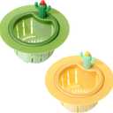 Honeydak 2 Pcs Cactus Sink Drain Strainer Automatic Pressing Dumping Sink Filter Basket Kitchen Waste Collector Filter Plastic Multi-Functional Lifting Catcher Stopper Net Kitchen Accessories for Home