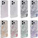 for iPhone 13 Pro Case Clear Magnetic, Compatible with MagSafe, Ocean Marine Animals Pattern, Slim Shockproof Camera Lens Protection Phone Case for Women Men 6.1" - White