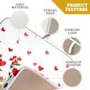 Valentines Day Dish Drying Mat for Kitchen Counter 18x16 Inch Green Red Heart Drying Mat with Absorbent Reversible Microfiber Holiday Love Dish Drainer Mats Rack Pad for Coffee Countertop Protector