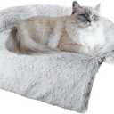Tinaco Luxurious Calming Dogs/Cats Bed Mats, Washable Removable Couch Cover, Plush Long Fur Mat for Pets, Waterproof Lining, Perfect for Small, Medium and Large Dogs and Cats (Gradient Gray, 22"/S)