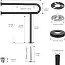 Toilet Support Rail 32 Inch, Munzong Black Handicap Grab Bar Seniors
