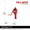 Fill-Rite FR112 Fuel Transfer Rotary Hand Pump w/Discharge Hose, Straight Spout, Vacuum Breaker, & Suction Pipe