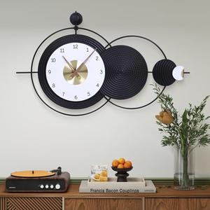 Anmotpe Large Wall Clock Black Modern Wall Clocks Nordic Style Clock Non Ticking Battery Operated Big Wall Clocks for Living Room, Kitchen, Dining Room, Bedroom-36.8X22inch