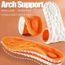 3 x 2026 New Steppers Insoles for Men & Women,4D Cloud Massage Memory Foam Insoles with Arch Support for All-Day Comfort(Orange, Men 7 / Women 8)