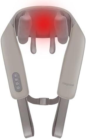 Cordless Neck Massager, Shiatsu Neck and Back Massager with Heat, Shoulder Massager, 4D Deep Kneading, Gifts