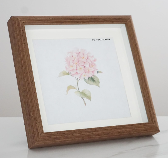 7X7 Wooden Picture Frame with 5.5x5.5 Mat, 7x7 Square Picture Frame with Glass, For Wall and Desktop Display