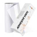 HTVRONT White Permanent Vinyl, 12" x 100 FT Glossy White Permanent Adhesive Vinyl Roll Compatible with Cricut Cutting Machine, Silhouette, Cameo Cutters, Signs, Scrapbooking, Craft, Die Cutters