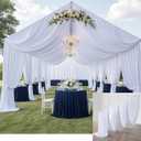 10 Panels 5x40ft White Ceiling Drapes for Wedding, Wrinkle Free Thick Polyester 40 ft Long Canopy Tent Draping Ceiling Curtains Arch Drapery for Birthday Party Event Venue Decoration