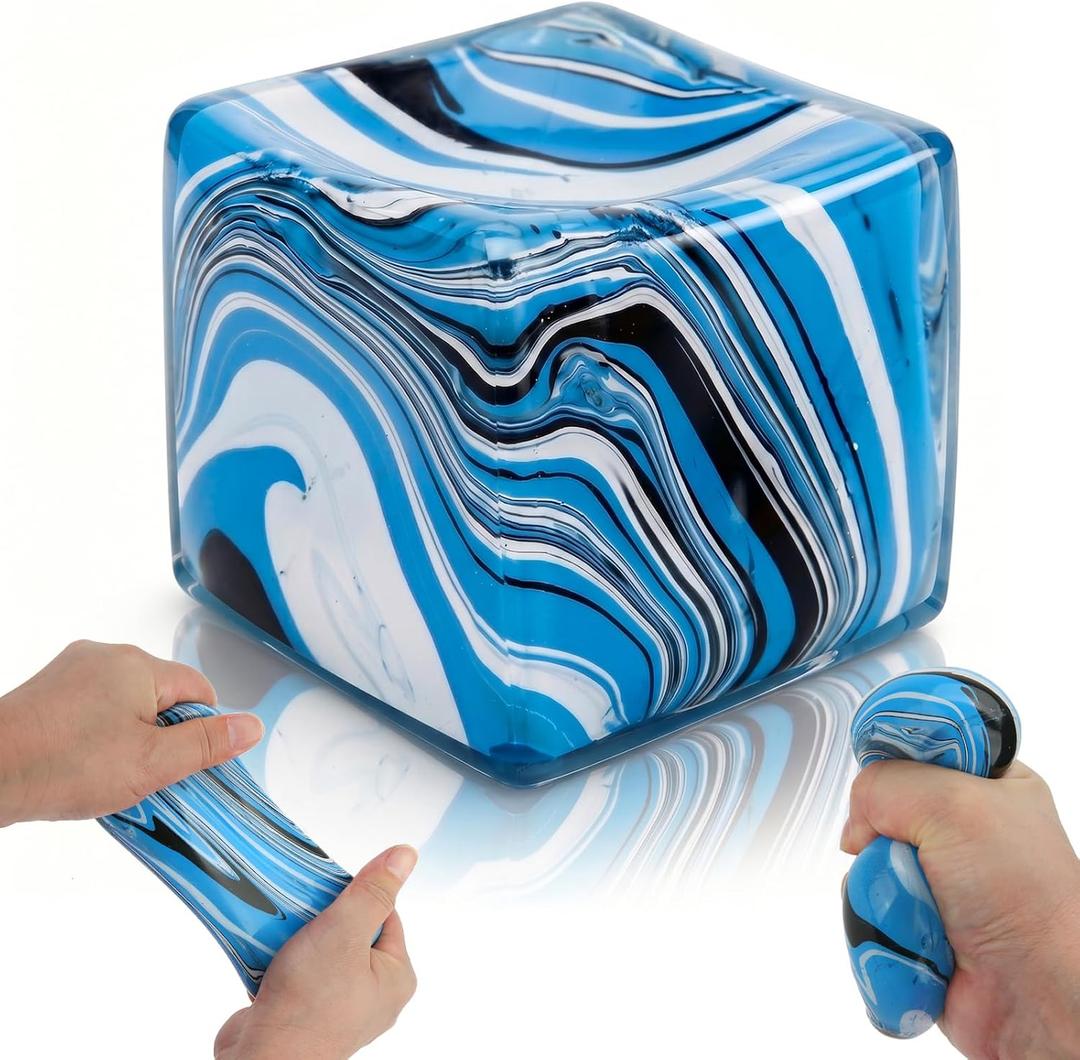 2 x Slow Rising Stress Cube Large Squishy Fidget Toys for Anxiety Relief Soft Sensory Squeeze Toys for Kids Adults Stress Balls for Focus Classroom Prizes Party Favors