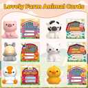 AuroTops 24 Pack Farm Animal Finger Puppets with Unique Cards, Valentine Party Favors for Boys & Girls, Kids Exchange Valentine's Gifts