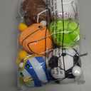 HyDren 6 PCS Sports Stress Balls Plush Squeeze Fidget Toys with Keychain, Large 3.15 Inch Spit Bubble Sensory Stress Balls, Anxiety Relief Toys, Sports Party Favor, Prize Box Goodie Bag Fillers