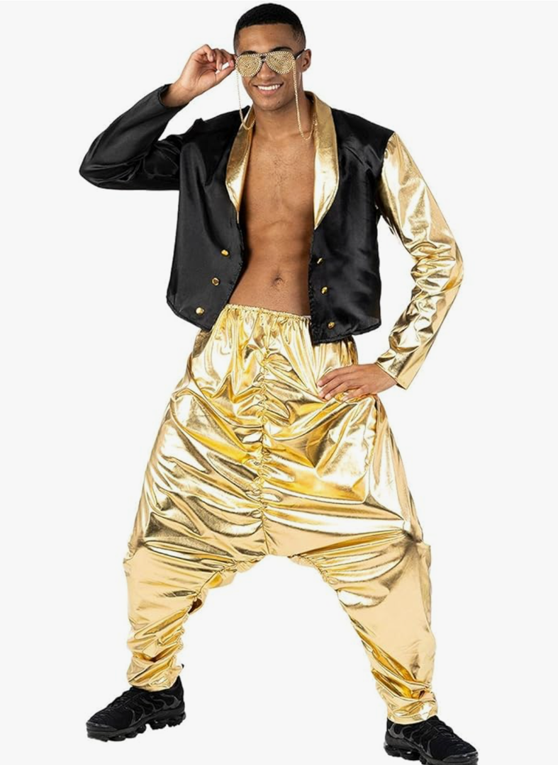 Morph Mc Hammer Costume - Mens 80s & 90s Rapper & Disco Pants Costume, XL