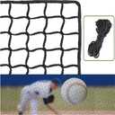 Baseball Net Netting Batting Cage Net Backstop Net - Heavy Duty Nylon Sports Netting with 33FT Rope & Steel Hanging Kit, Multiple Sizes for Backyard Garage Indoor Outdoor Practice (10x10FT)